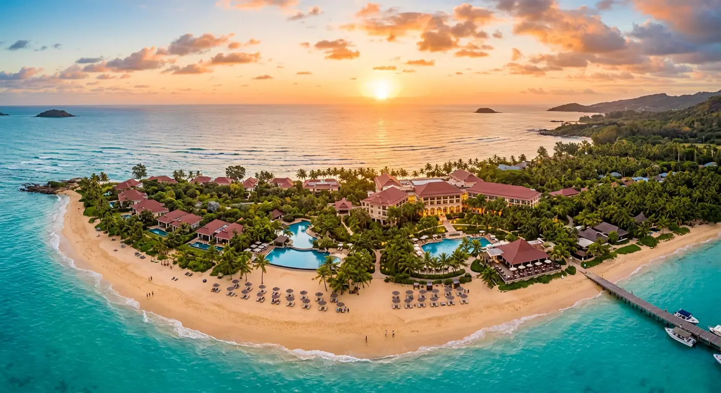 Beachfront resort background